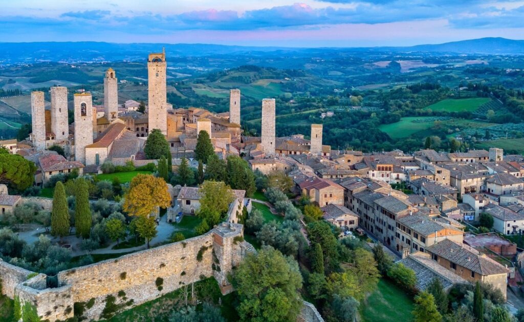 Veduta aerea di San gimignano