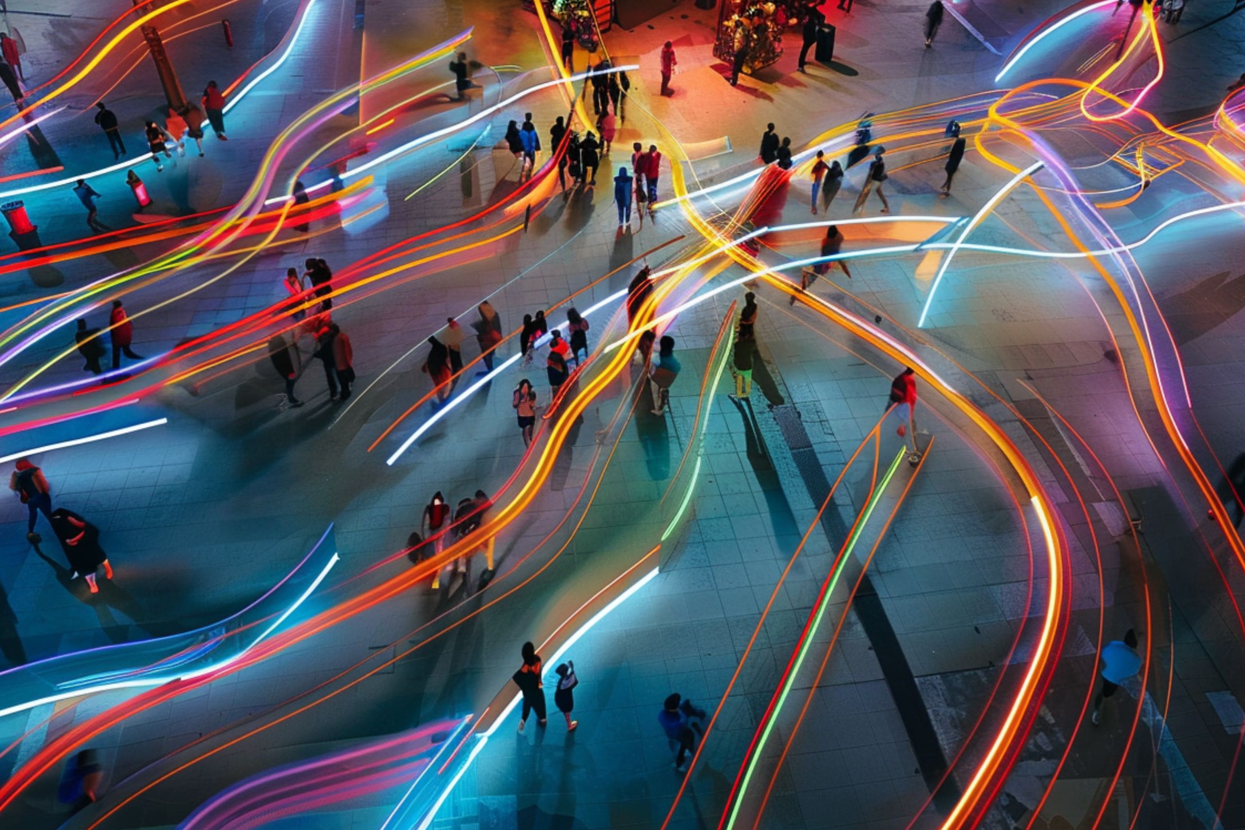 Agentic AI, represented through people connected by technology