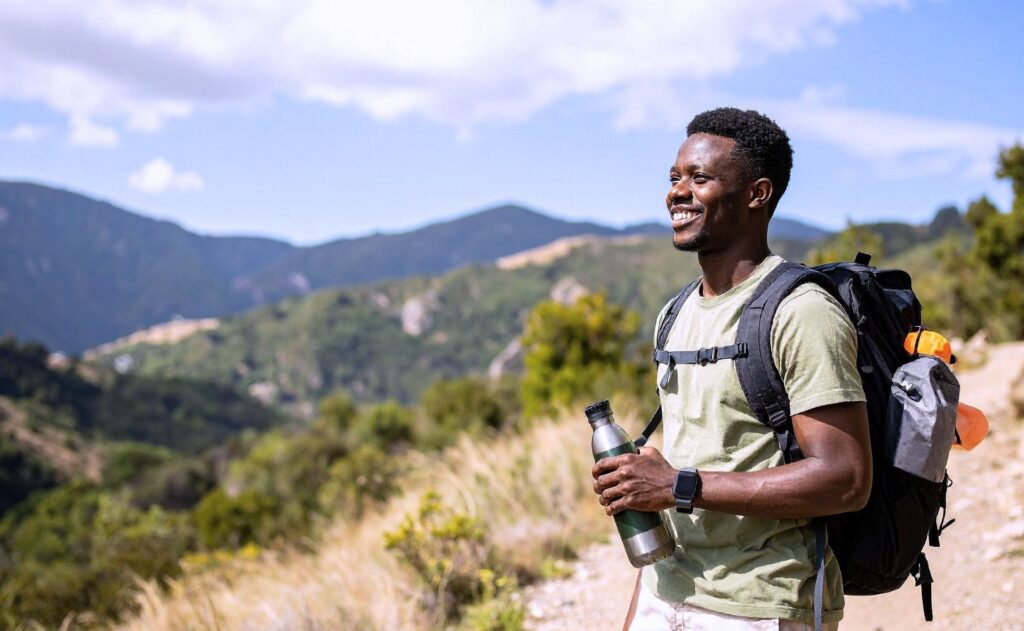 USA travel experiences: a Young black man goes trekking in the mountains
