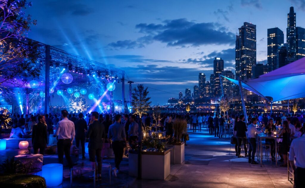 events tourism - people around a stage - data appeal mabrian analysis